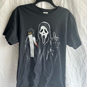 Ghostface T-Shirt Black Middle Finger Men’s size Medium Spirit Halloween